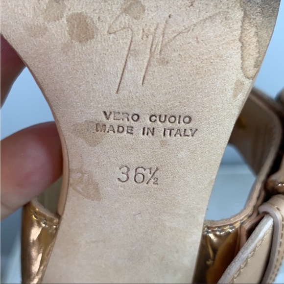 Giuseppe Zanotti $895 Metallic Double Buckle Strap Sandal, 6.5 - Picture 10 of 16